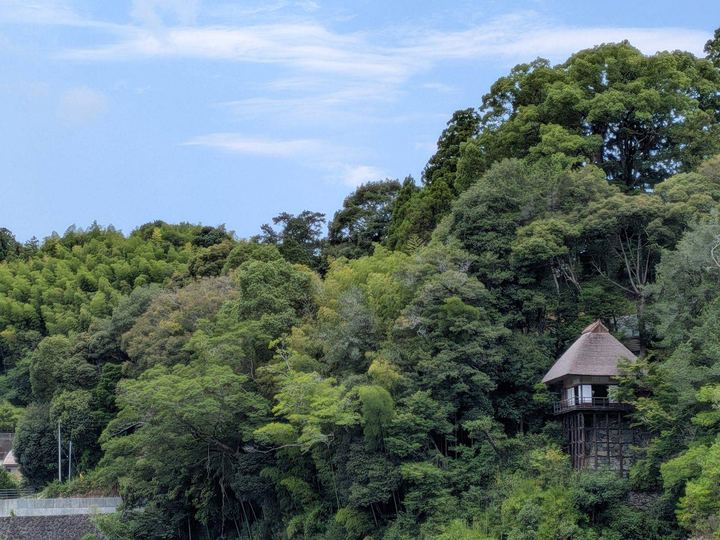 木立の中の小さな塔
